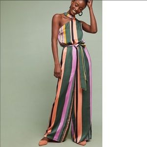 NWT Anthropologie Pandora Striped Jumpsuit SIZE L